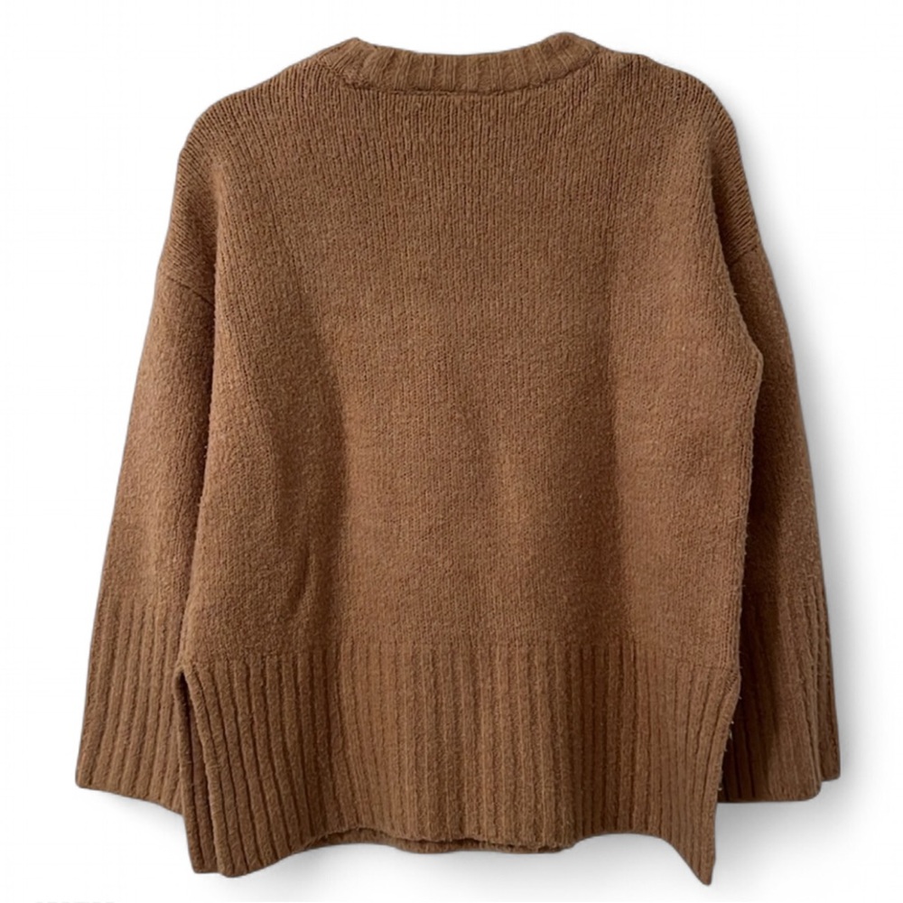Topshop Supersoft Deep Hem Crewneck Sweater Camel XS - Picture 6 of 13